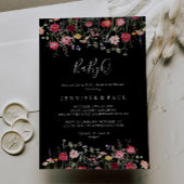 Multicolor Wildflower BabyQ Baby shower Barbecue Kaart