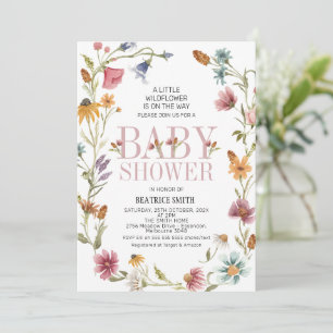Multicolor Wildflower Breed Baby shower Kaart