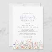 Multicolor Wildflower Bruidsmeisjes Luncheon Douch Kaart (Voorkant)