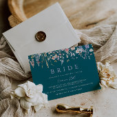 Multicolor Wildflower Green Bride Vrijgezellenfees Kaart