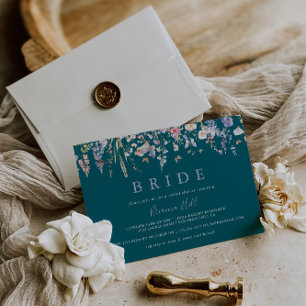 Multicolor Wildflower Green Bride Vrijgezellenfees Kaart