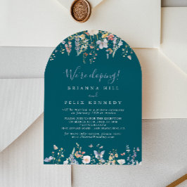 Multicolor Wildflower Green Elopement Receptie Kaart