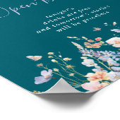 Multicolor Wildflower Green Wedding Open Bar Sign Poster (Hoek)