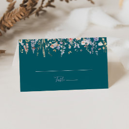 Multicolor Wildflower Green Wedding Place Card Plaatskaartje