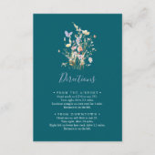 Multicolor Wildflower Green Wedding Routebeschrijv Informatiekaartje (Voorkant)