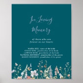 Multicolor Wildflower Groen in liefdevol Geheugent Poster (Voorkant)