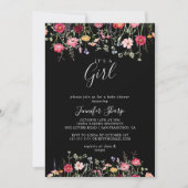 Multicolor Wildflower Het is een meisje Baby showe Kaart (Voorkant)