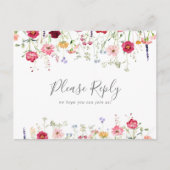 Multicolor Wildflower Menu Keuze RSVP Briefkaart (Voorkant)