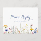 Multicolor Wildflower Menu Keuze RSVP Briefkaart (Voorkant)
