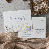 Multicolor Wildflower Menu Keuze RSVP Briefkaart