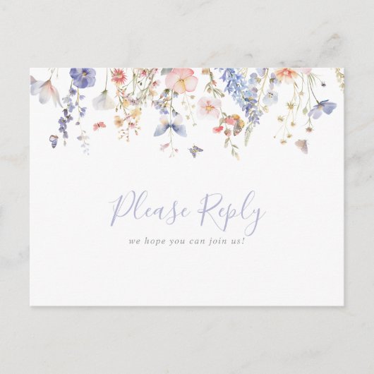 Multicolor Wildflower Menu Keuze RSVP Briefkaart (Voorkant)