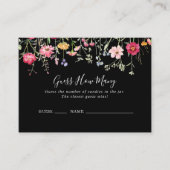 Multicolor Wildflower Raad hoeveel spel Kaart Visitekaartje (Voorkant)