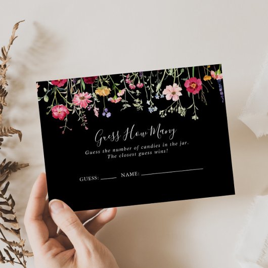 Multicolor Wildflower Raad hoeveel spel Kaart Visitekaartje