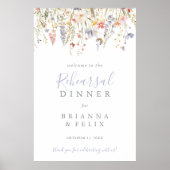 Multicolor Wildflower Repetitie Diner Welkom Poster (Voorkant)