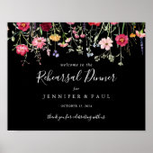 Multicolor Wildflower Repetitie Diner Welkom Poster (Voorkant)