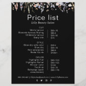 Multicolor Wildflower Schoonheidssalon prijslijst (Voorkant)