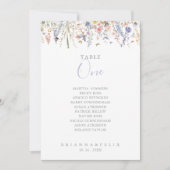 Multicolor Wildflower Tafel Nummer 1 Zitplaatskaar Kaart (Voorkant)