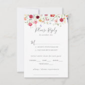 Multicolor Wildflower Wedding Menu Keuze RSVP (Voorkant)