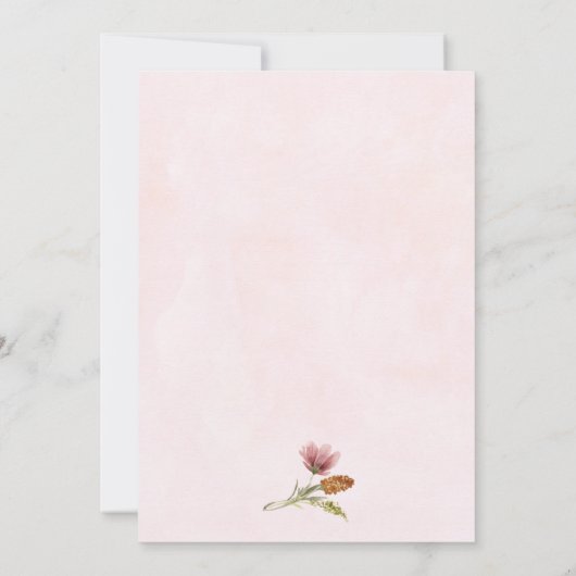 Multicolor Wildflower Wreatls First Birthday Kaart (Achterkant)