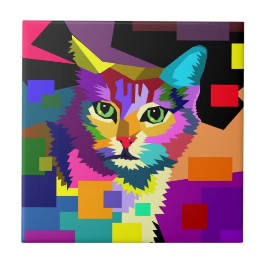 Multicolor WPAP Kat 656 Tegeltje (Voorkant)