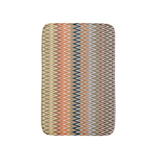 Multicolor Zigzag Patroon Badmat (Voorkant Verticaal)