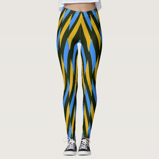 Multicolor zigzag patroon "Ratti_Creative_Arts Leg Leggings (Voorkant)