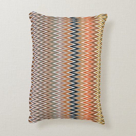 Multicolor Zigzag Pattern Accent Kussen (Achterkant (Verticaal))