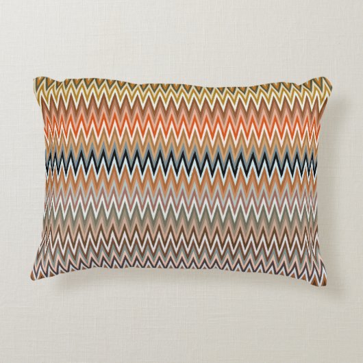 Multicolor Zigzag Pattern Accent Kussen (Achterkant)