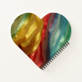 Multicolor Zijde Stof Foto met Naam Notitieboek (Achterkant)