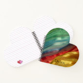 Multicolor Zijde Stof Foto met Naam Notitieboek (Binnen)