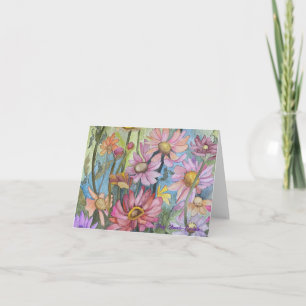 Multicolor Zinnia Note Kaart