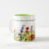 Multicolorbloemen Waterverf afdrukken Tweekleurige Koffiemok (Voorkant links)