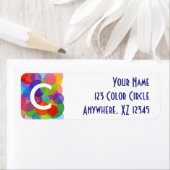 Multicolorcirkels en Stippen Etiket (Insitu)