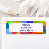 Multicolorcirkels en Stippen Etiket (Insitu)