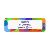 Multicolorcirkels en Stippen Etiket (Voorkant)