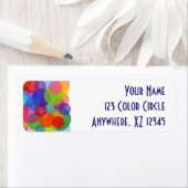 Multicolorcirkels en Stippen Etiket (Insitu)