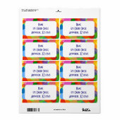 Multicolorcirkels en Stippen Etiket (Full Sheet)