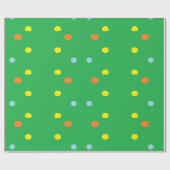 Multicolorcirkels op groen cadeaupapier (Vlak)