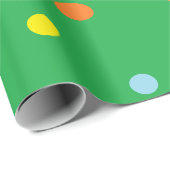 Multicolorcirkels op groen cadeaupapier (Rol Hoek)