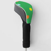 Multicolorcirkels op groen golfheadcover (Schuin)