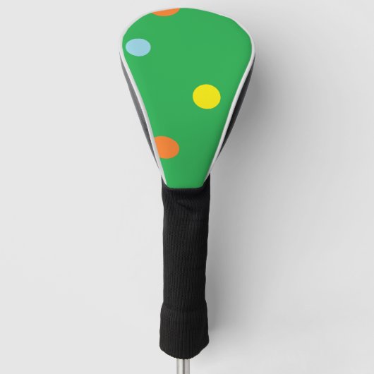Multicolorcirkels op groen golfheadcover (Voorkant)