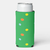 Multicolorcirkels op groen seltzer blikjeskoeler (Seltzer Voorkant)