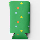 Multicolorcirkels op groen seltzer blikjeskoeler (Voorkant)