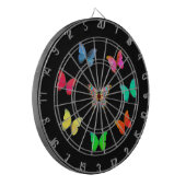 Multicolore Butterflies op Black Dartbord (Voorkant Links)