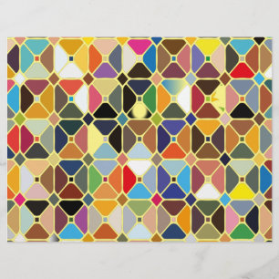 Multicolore geometrische patronen met octagonvorme flyer