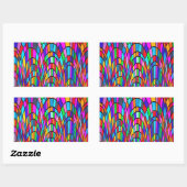 Multicolore Glas in lood Mosaic Abstracte Art Rechthoekige Sticker (Vel)