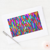 Multicolore Glas in lood Mosaic Abstracte Art Rechthoekige Sticker (Envelop)
