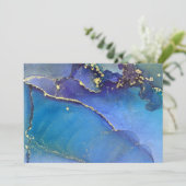 Multicolore Gold Alcohol Ink Abstract Blank Card Bedankkaart (Staand voorkant)