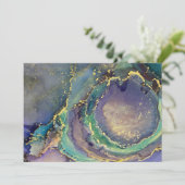 Multicolore Gold Alcohol Ink Liquid Abstract Art (Staand voorkant)