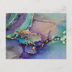 Multicolore Gold Alcohol Ink Liquid Abstract Art Briefkaart